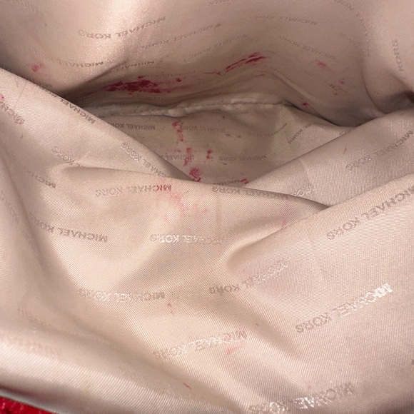 Mk Red Studded Backpack - Picture 9 of 10